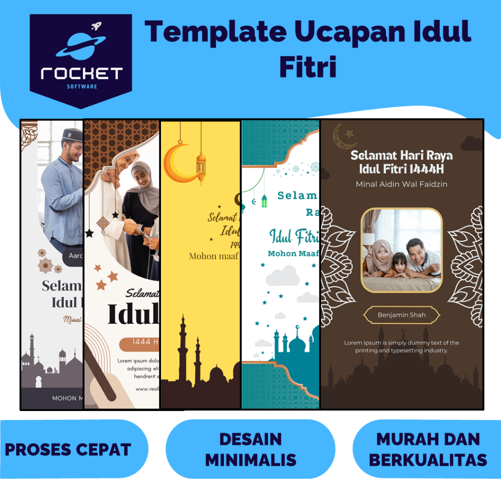 Jual Template Ucapan Idul Fitri Siap Edit Desain Minimalis Elegan Template Ppt Full Siap Edit