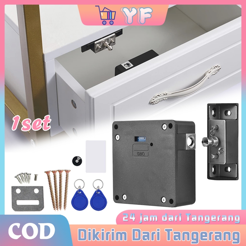 Jual 1Set Smart Cabinet Lock Universal Cabinet Lock Drawer Lock + Rfid ...