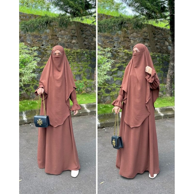 Jual Bella Gamis Set Frenchkhimar/Long Frenchkhimar/busui friendly ...