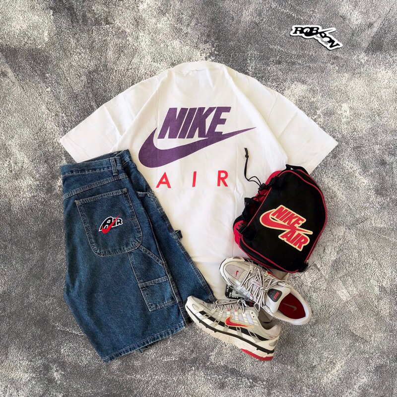 Jual 1990s Bootleg Nike AIR Baggy Denim shorts / jorts RARE not supreme ...