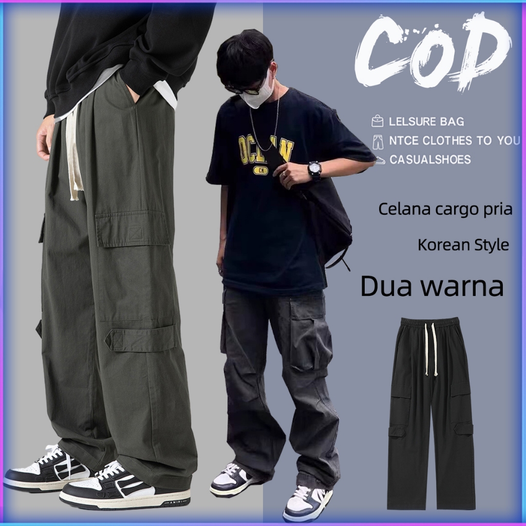 Jual Celana Cargo Panjang Baggy Pants Kulot Pria Cargo Celana Celana ...