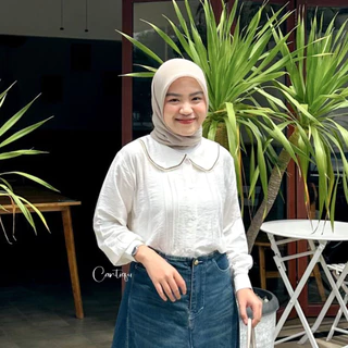 Cantiqu - Blouse Kalea Atasan Kemeja Wanita Pololinen