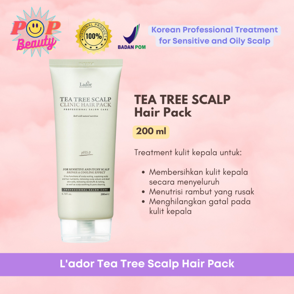 Jual Lador Tea Tree Scalp Clinic Hair Pack 200ml untuk Rambut Lepek ...