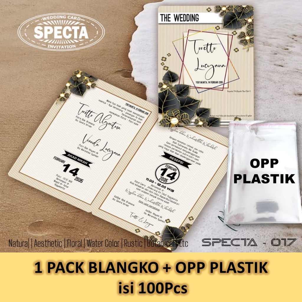 Jual SPECTA 017 + OPP PLASTIK Blangko Undangan Kosongan SPECTA