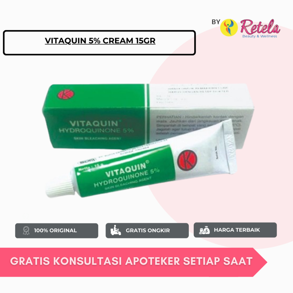 Jual VITAQUIN 5 CREAM 15GR/ HYDROQUINONE Shopee Indonesia