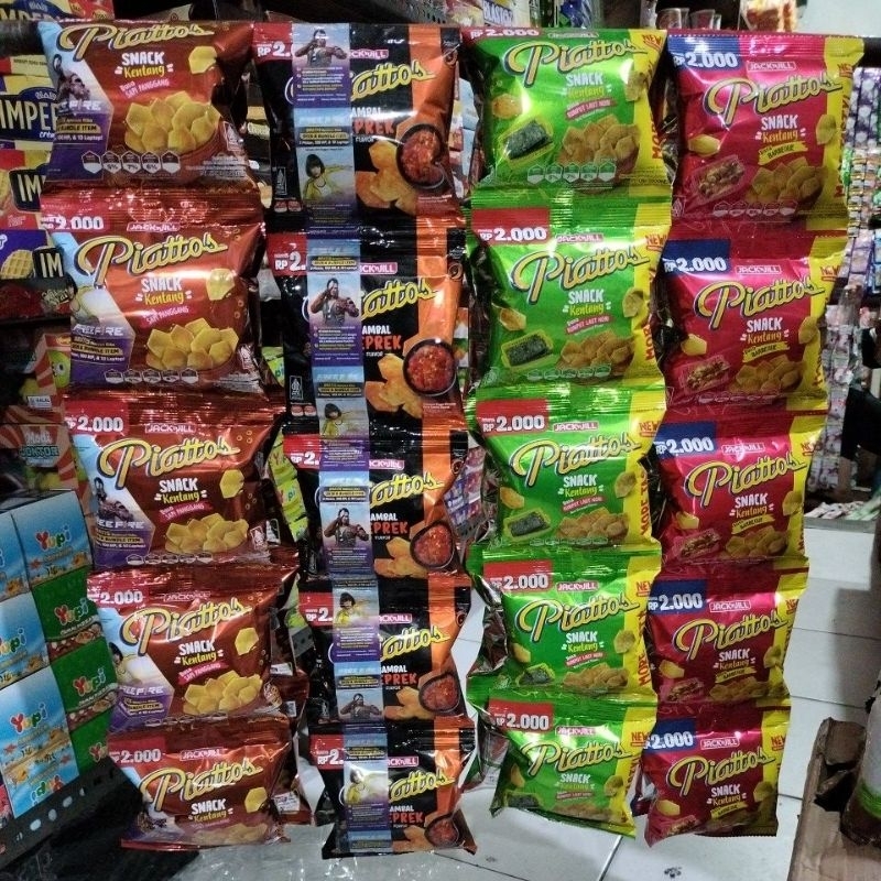 Jual Piattos / SNACK kentang kini ada 4 varian harga 1 renteng 10 pcs ...