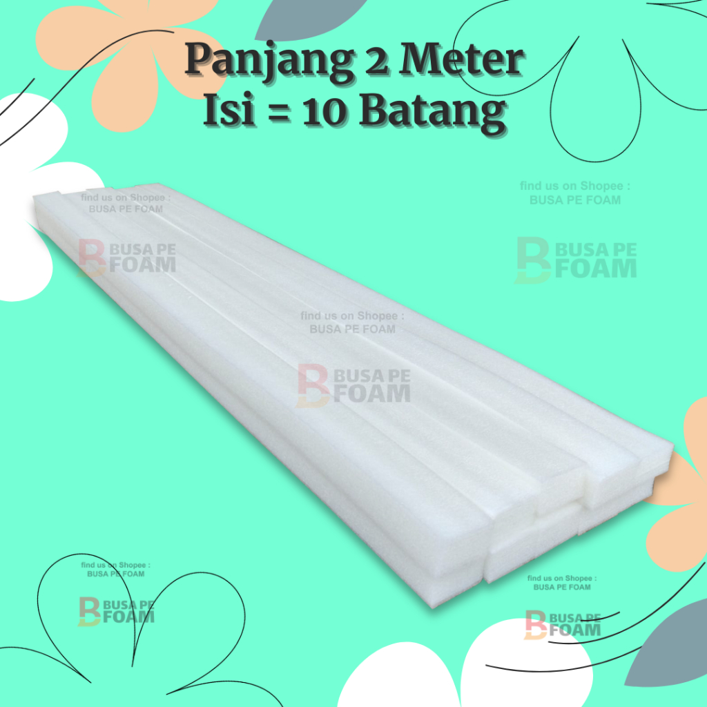 Jual Busa Dekorasi 10 Batang Panjang 2 Meter Busa Backdrop Busa Elastis ...