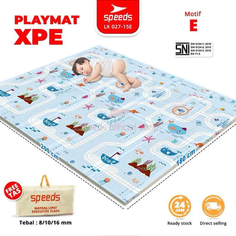 Sni speeds matras bayi 180x200 cm playmat bayi karpet lipat anak/bayi tikar