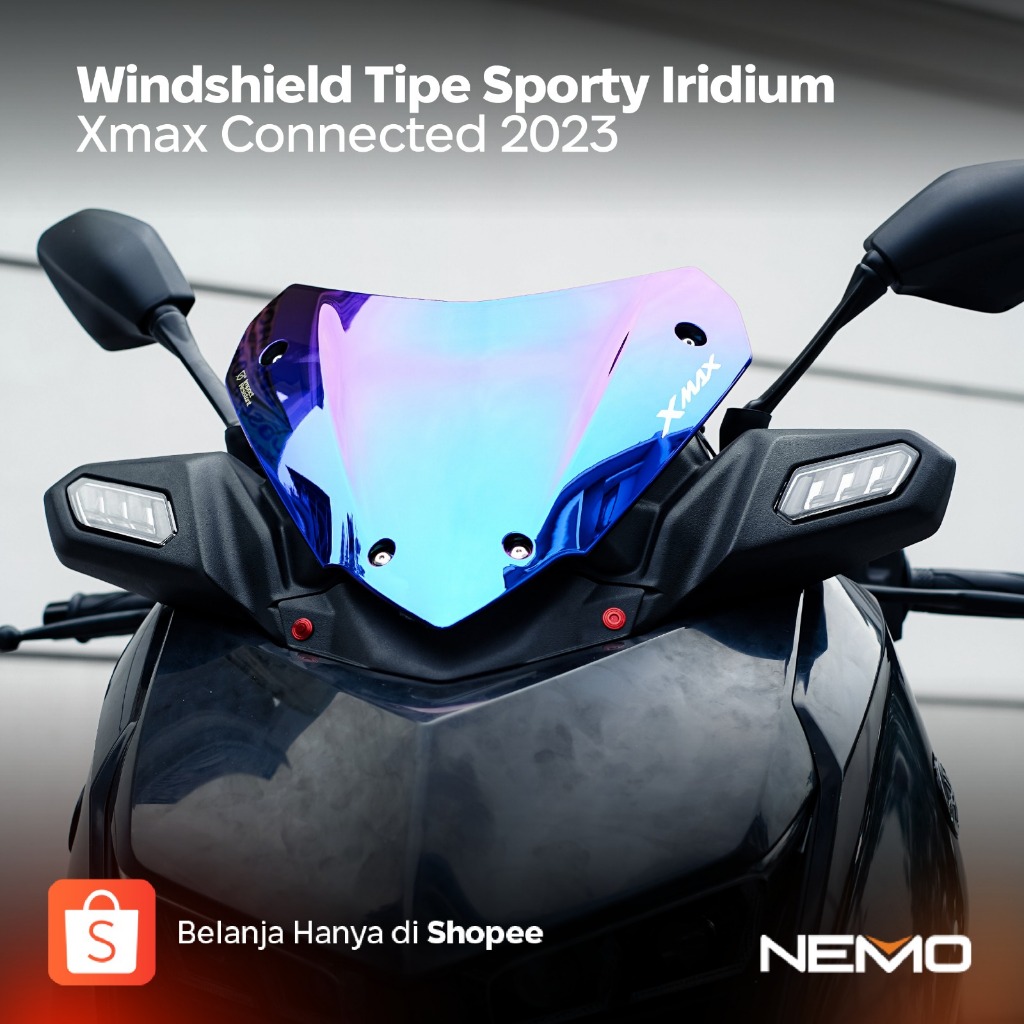 Jual Nemo Windshield Visor Yamaha Xmax Connected Tipe Sporty Iridium Shopee Indonesia