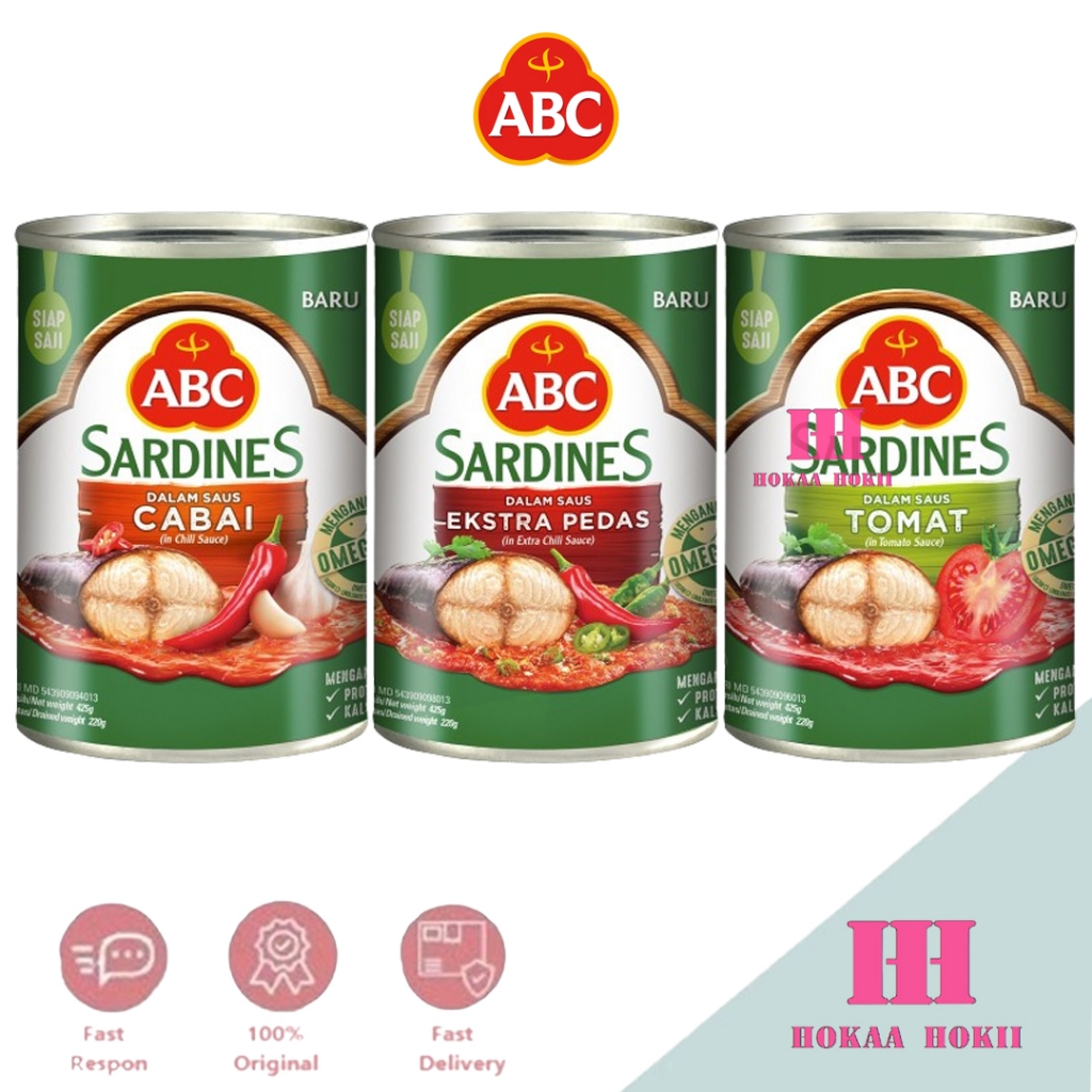 Jual ABC Sarden Dalam Saus All Variant Ukuran Besar 425gr | Shopee ...