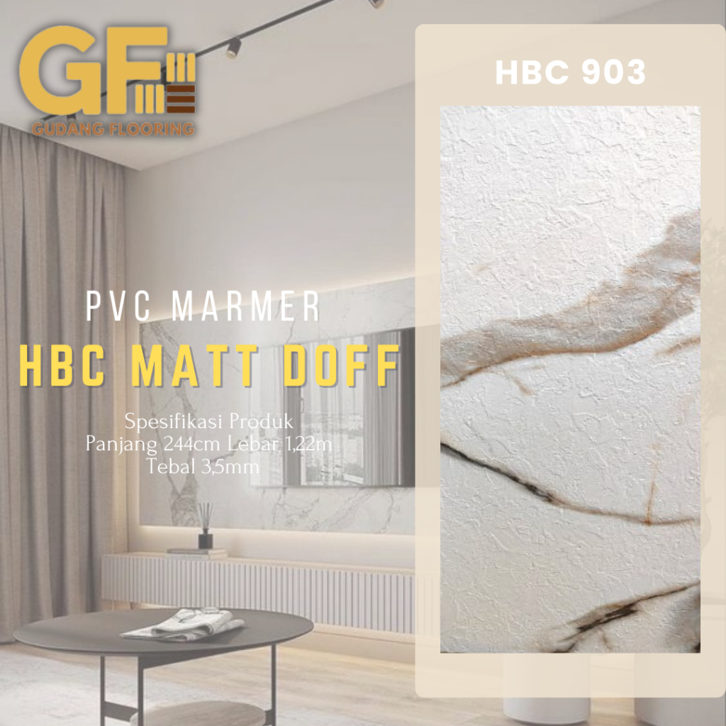 Jual MARMER PVC 122 X 244 X 3.5MM / PVC MARMER HBC MATT DOFF / DECORASI ...