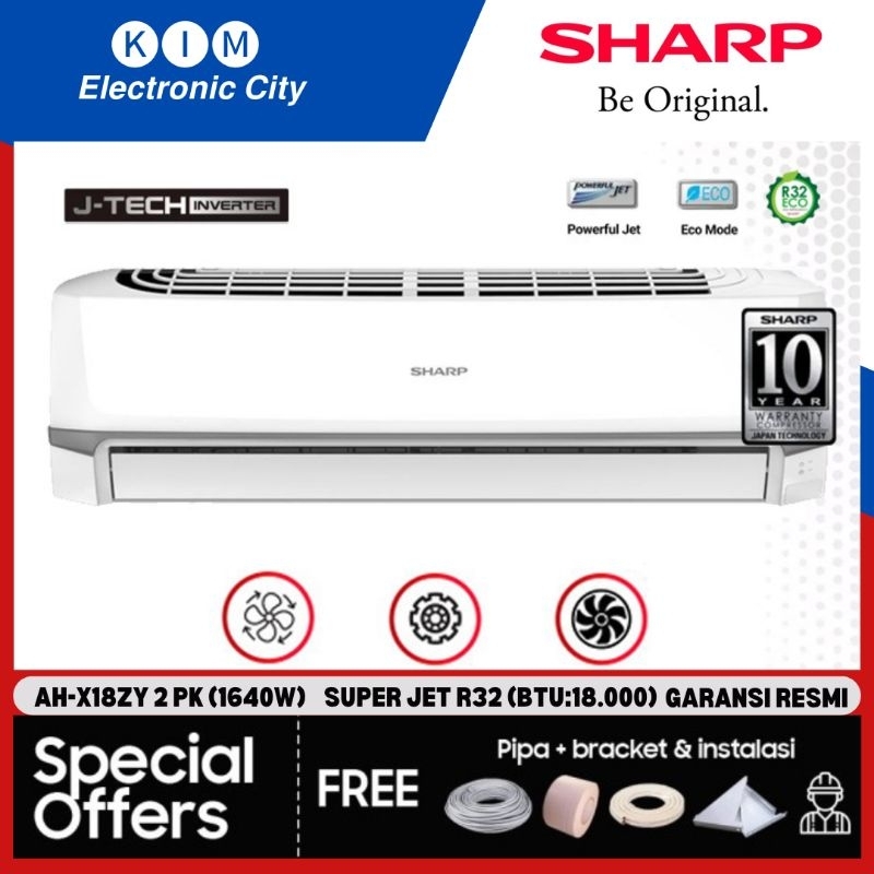 Jual AC SHARP INVERTER AH-X18ZY 2 PK 1640W J-TECH INVERTER SUPER JET ...