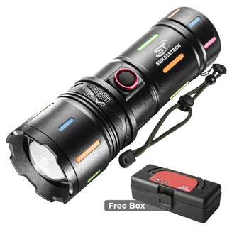 Suksestech Senter Zoom In Out Aluminium Free USB Type C Flashlight 5 Mode XA-B706