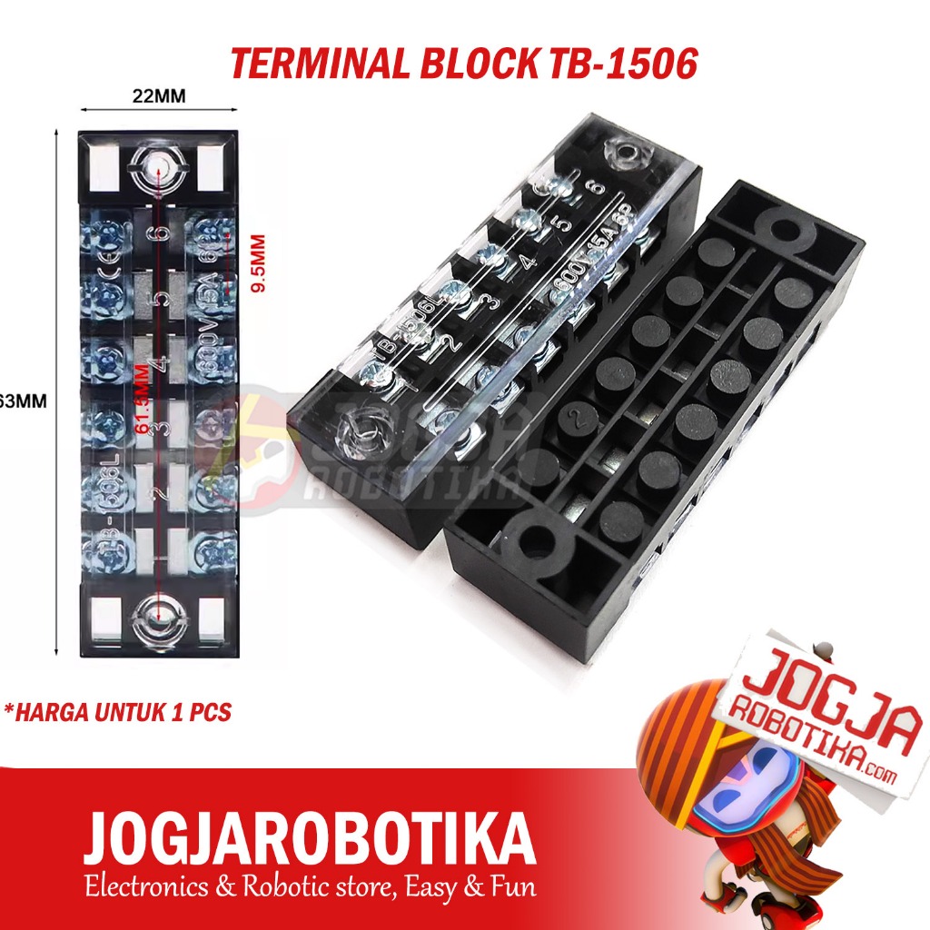 Jual Terminal Block Blok 600V 25A TB-1506 | Shopee Indonesia