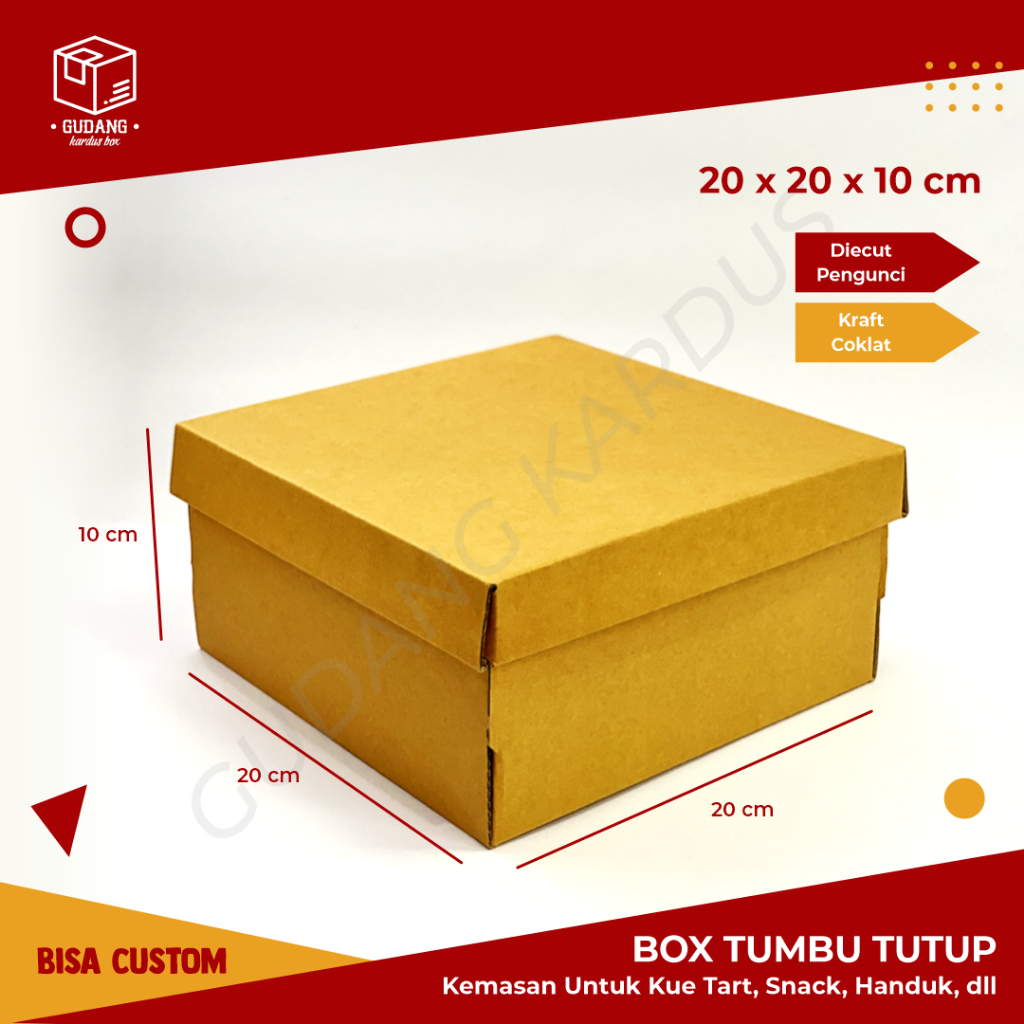 Jual Box Tumbu Tutup - Uk. 20x20x10 cm (Set Top/Bottom) (set top/bot ...