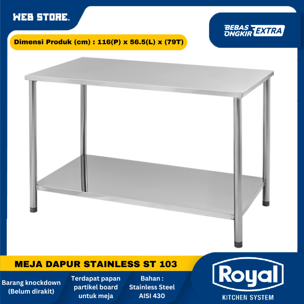 Jual Meja Dapur Restoran Jumbo Work Royal Kitchen Table ST 103 ...