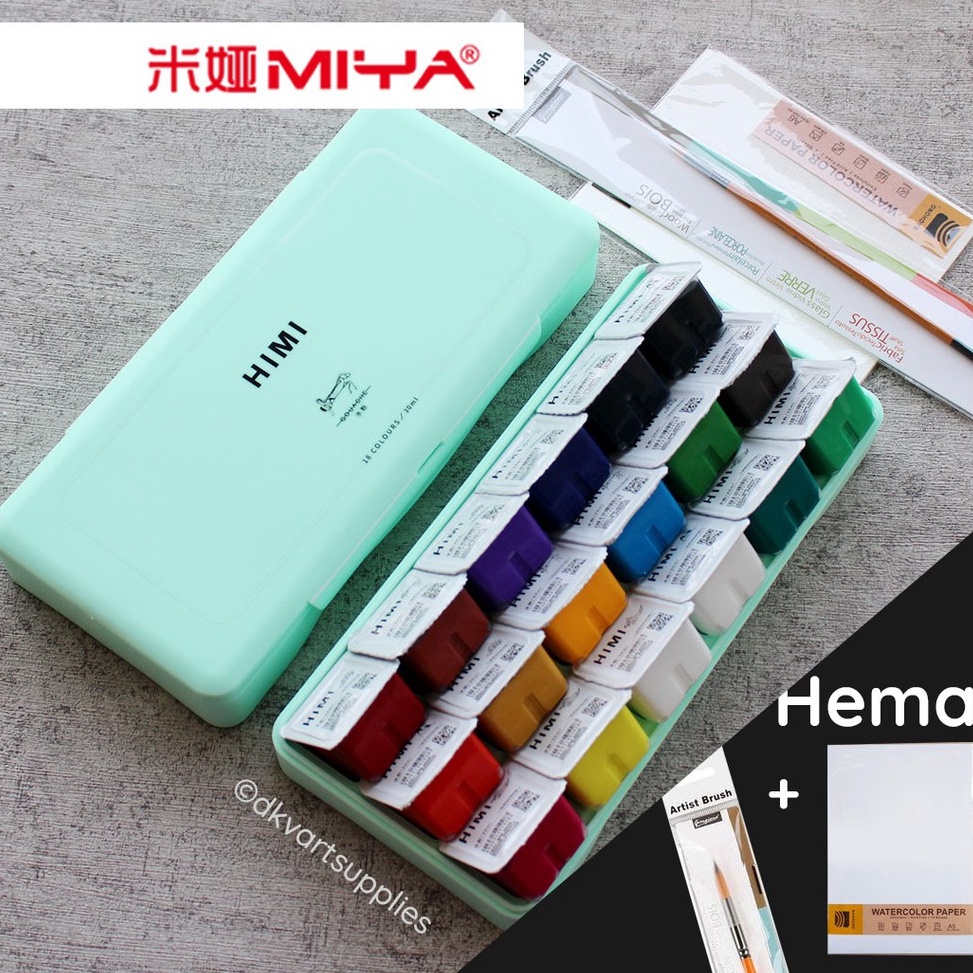 Jual KODE A76H Miya Himi Gouache 18 Warna Colors 3ml | Shopee Indonesia