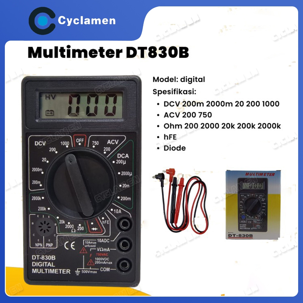 Jual Multimeter Digital DT830B Tester DT 830 B Avometer DT-830B ...