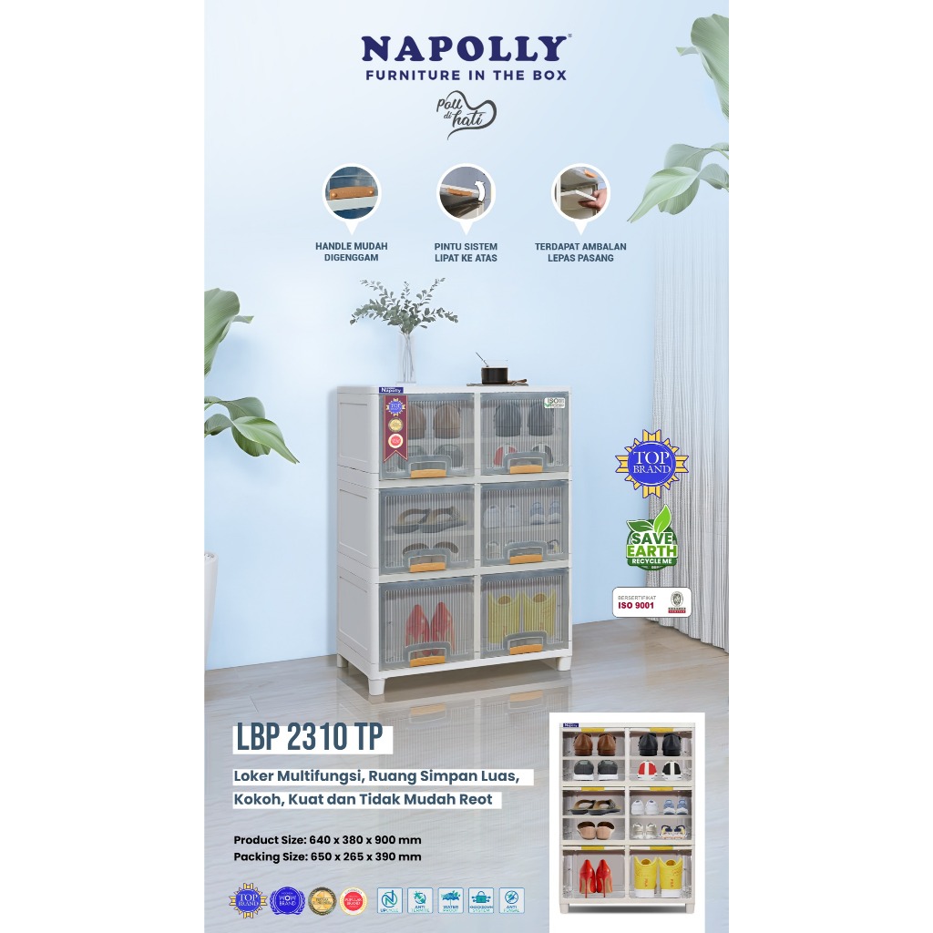 Jual LEMARI PLASTIK LOCKER BOX RAK SERBAGUNA NAPOLLY LBP 2310 | Shopee ...