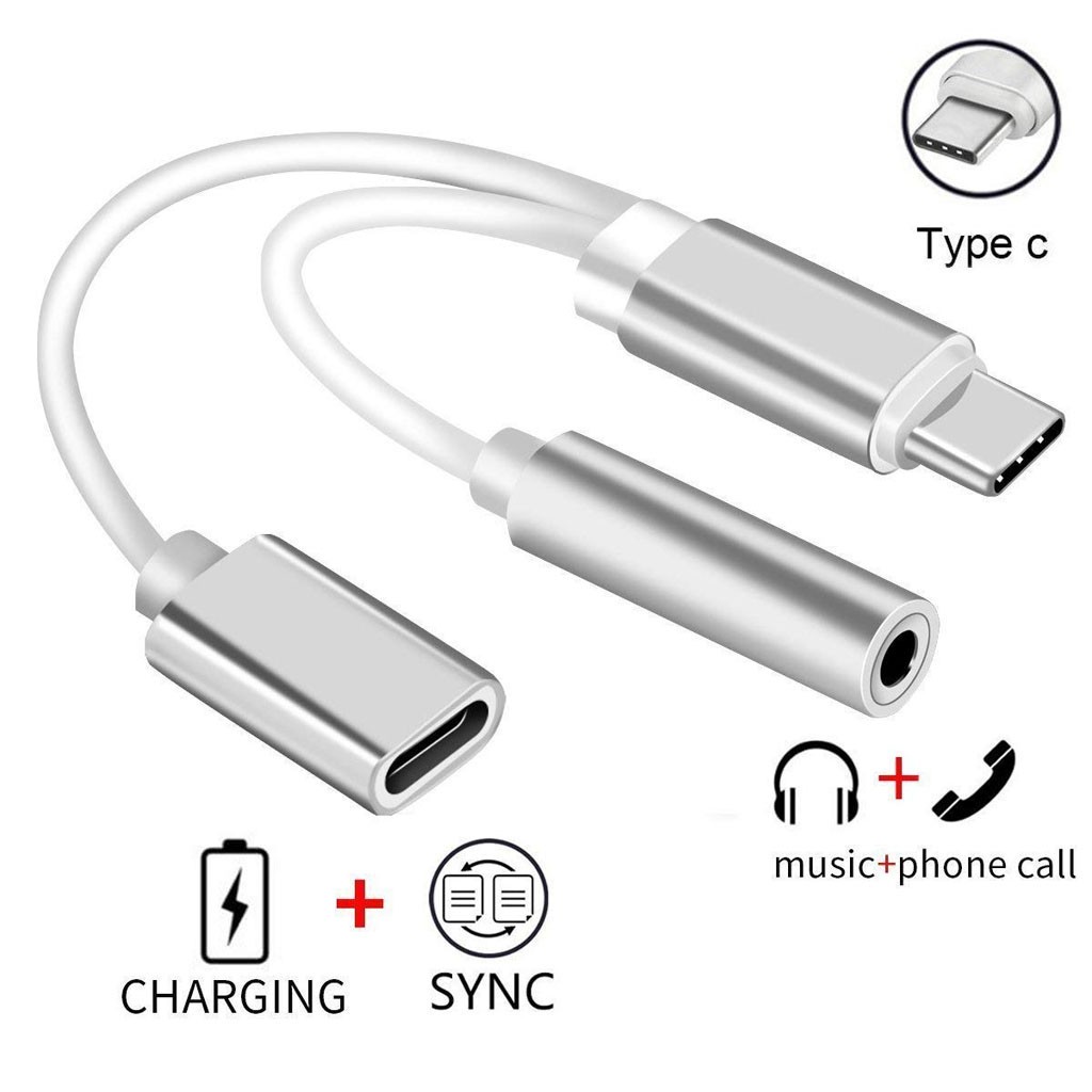 Jual Kabel Splitter TYPE-C 2 In 1 USB Tipe-C untuk 3.5mm Audio AUX Jack ...