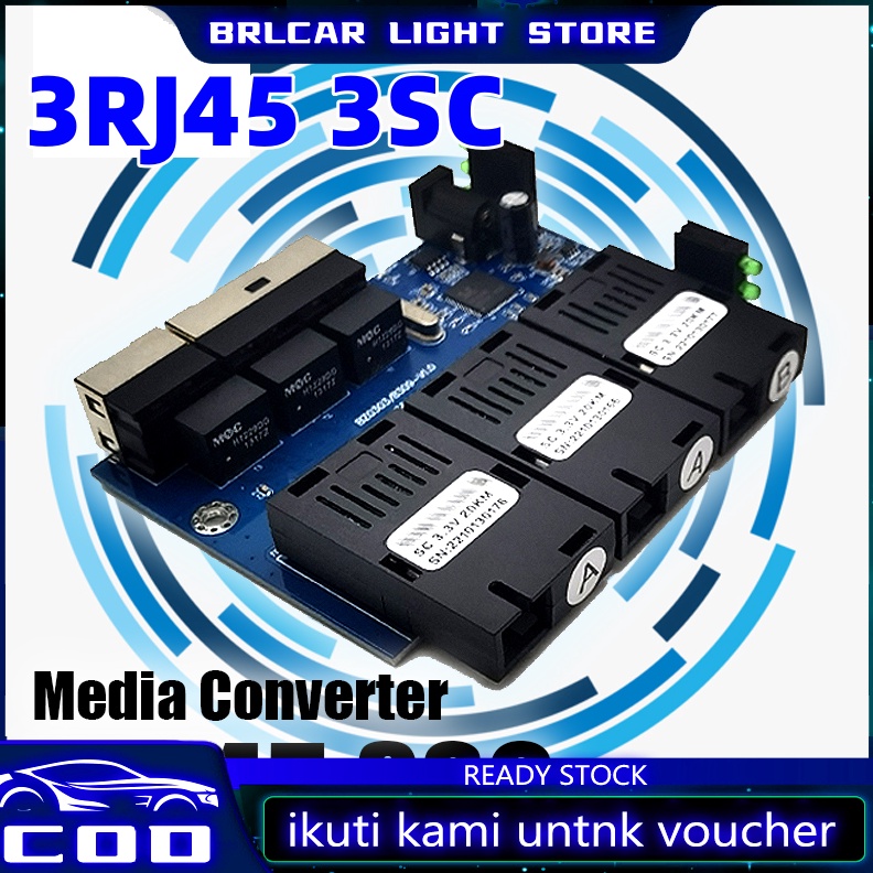 Jual Harga MinimumPCB Board 3RJ45 3SC Converter FO Ethernet Bonus ...