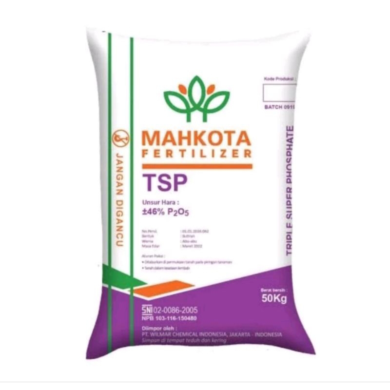 Pupuk TSP MAHKOTA 1 kg - Phospat 46% Pupuk Dasar Akar Triple Super Phospat Repack