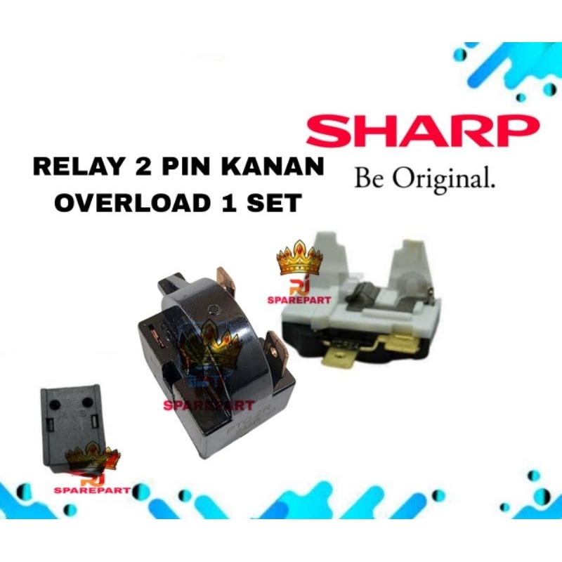 Jual Relay 2 Pin Kanan + Overload Kulkas Sharp 1 Pintu Atau 2 Pintu ...