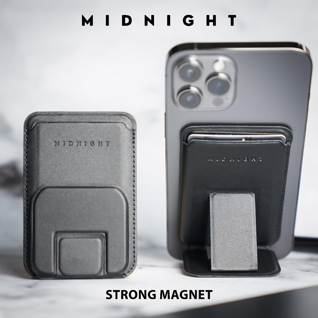 MIDNIGHT OBSIDIAN Magnetic Card Holder Magsafe Wallet ANTI RFID Phone  Holder Iphone COCOK SEMUA TIPE SMARTPHONE