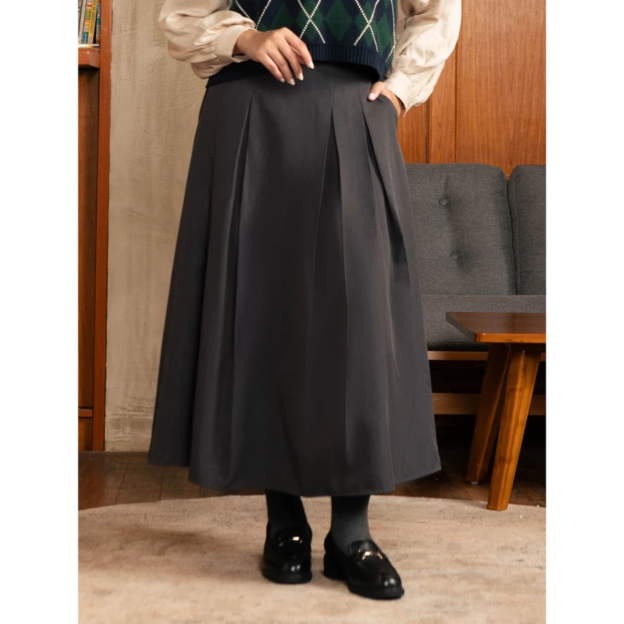 Buckled Pleats Skirt Rok 