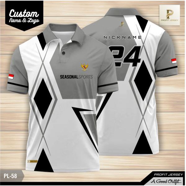 Jual Kaos Kerah Polo shirt Premium Fullprinting Lengan Pendek
