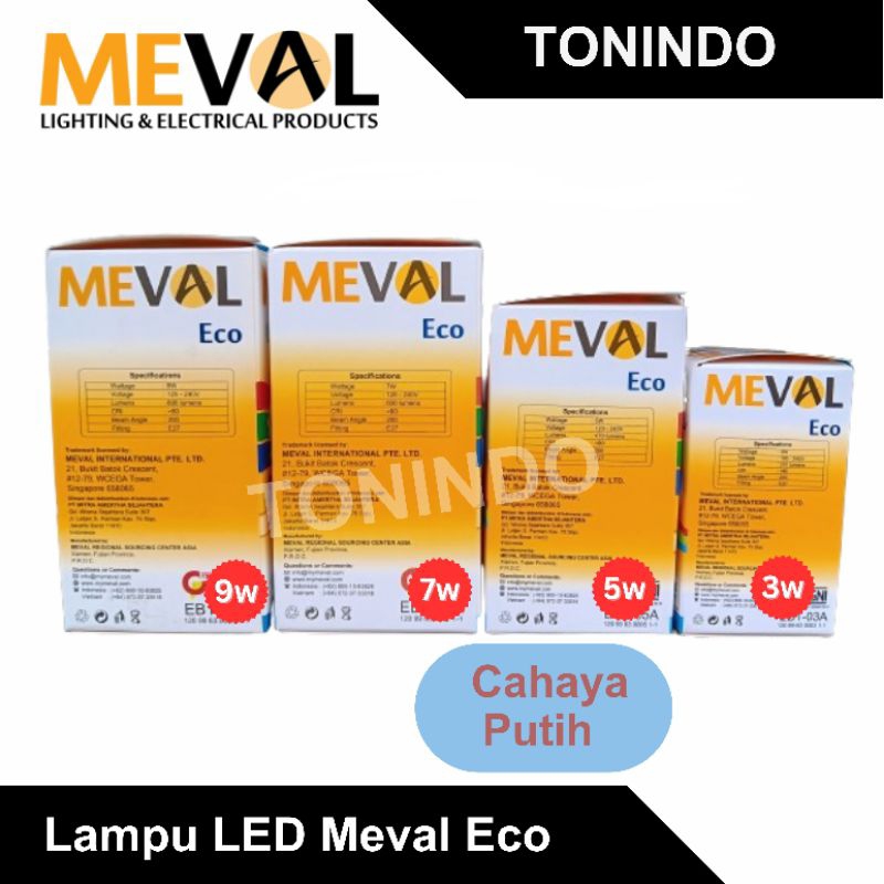 Jual Lampu Bohlam LED Meval Eco Cahaya Putih 3w - 19w | Shopee Indonesia