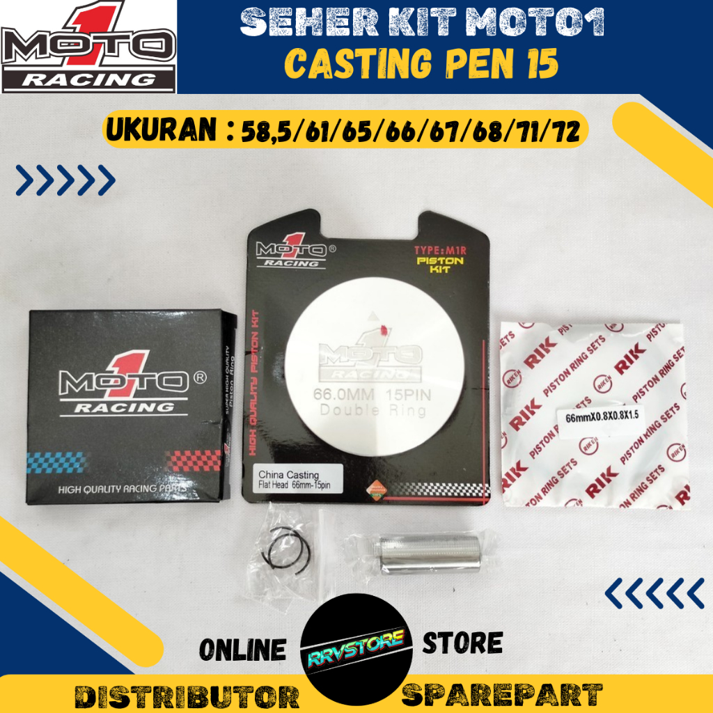 Jual Seher Kit Piston Moto1 Pen 15 Casting Ukuran 58.5/61/65/66/67/68 ...
