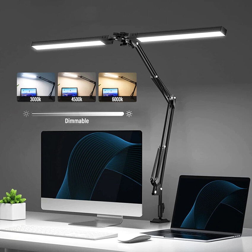 Jual Lampu Meja Led 2 Kepala Lengan Panjang Dapat Ditarik dan Dapat ...