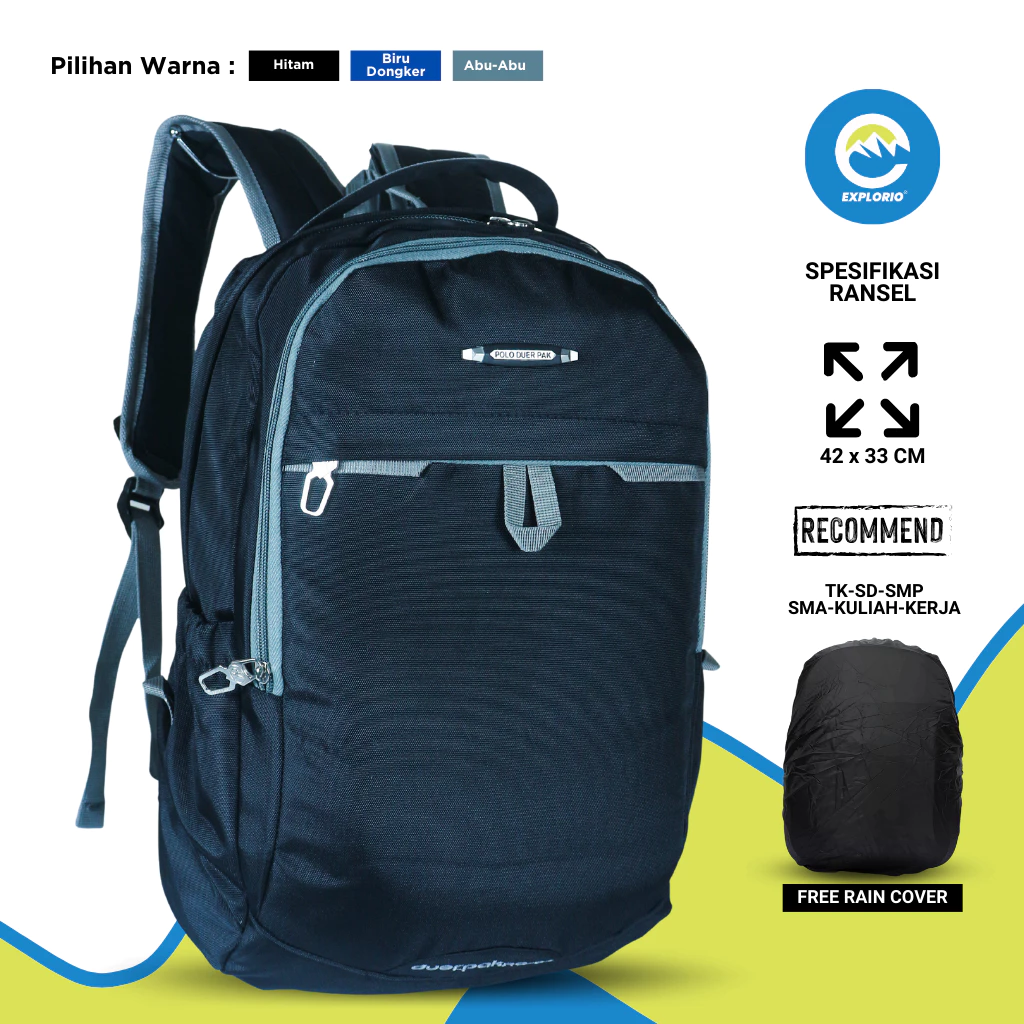 EXPLORIO Tas Ransel Polo: Review Lengkap Tas Multifungsi dengan Rain Cover Gratis!