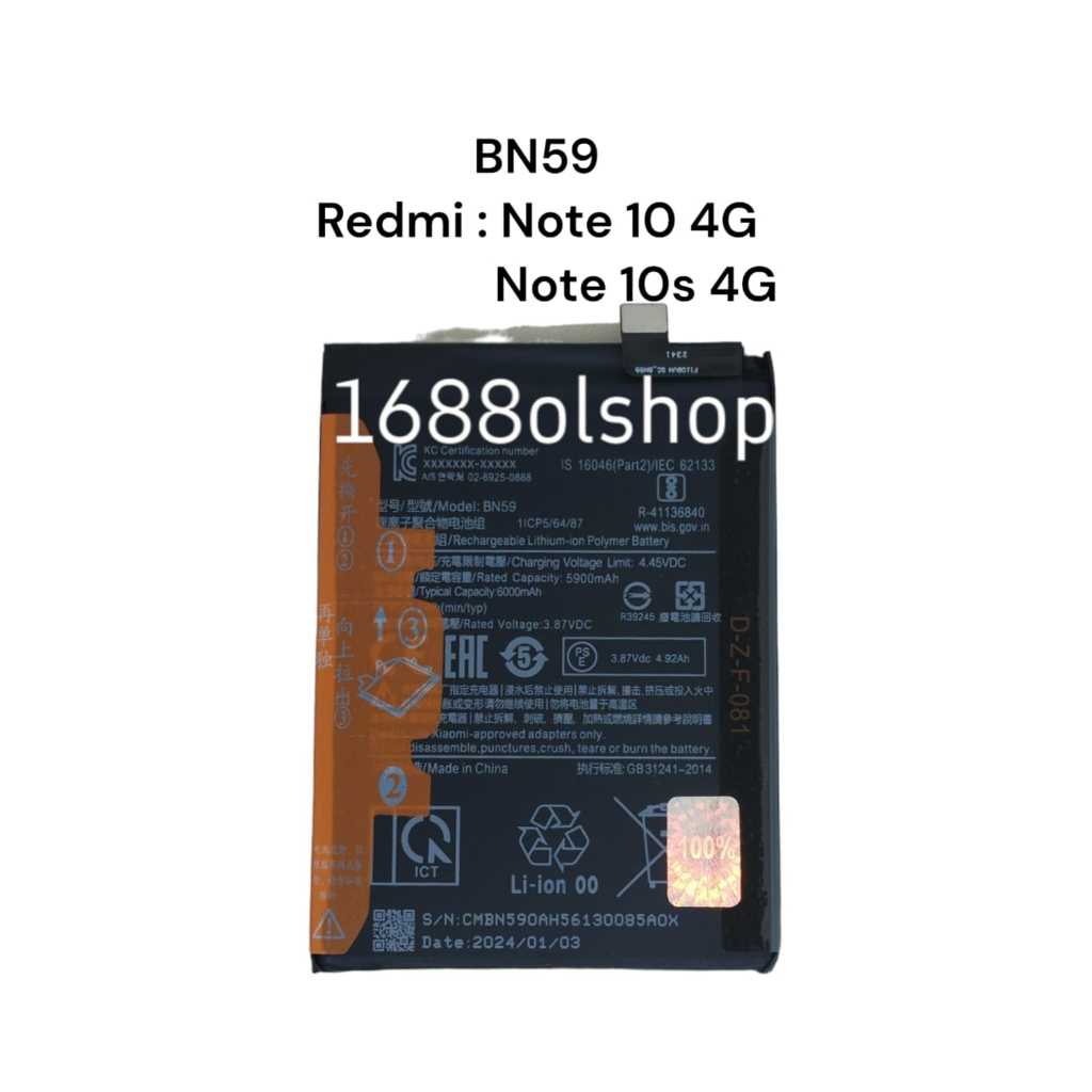 Jual Baterai Xiaomi Redmi Note 10 4G Note 10s 4G BN59 BN 59 bn59 ...