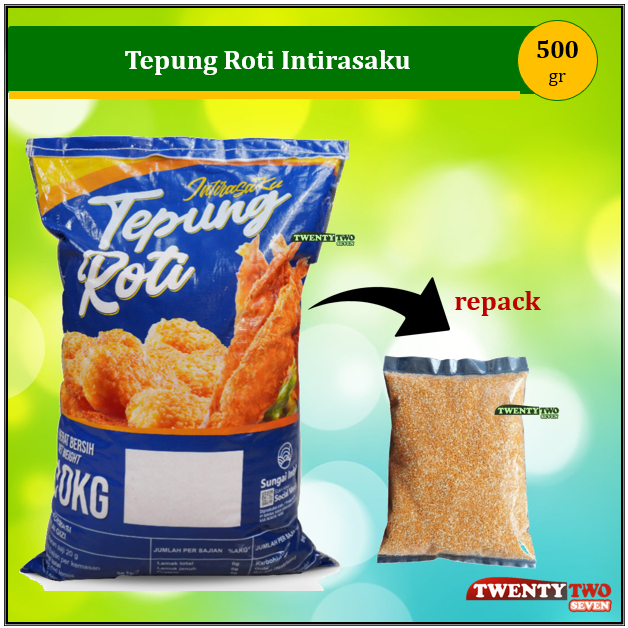 Jual Tepung Roti Panir / bread crumbs Intirasaku Repack 500 Gr gram ...