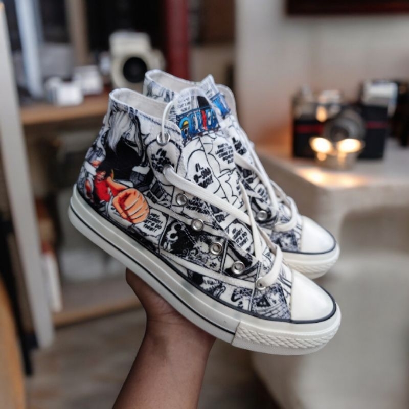 One Piece Converse 70s Motif Sepatu Pria Casual Sneakers High
