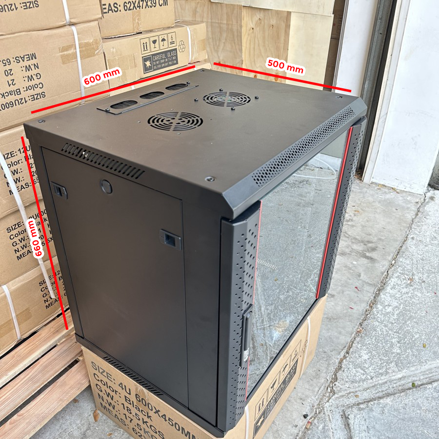 Jual wallmount rack 15U single door depth 500mm / Rack server 15u ...