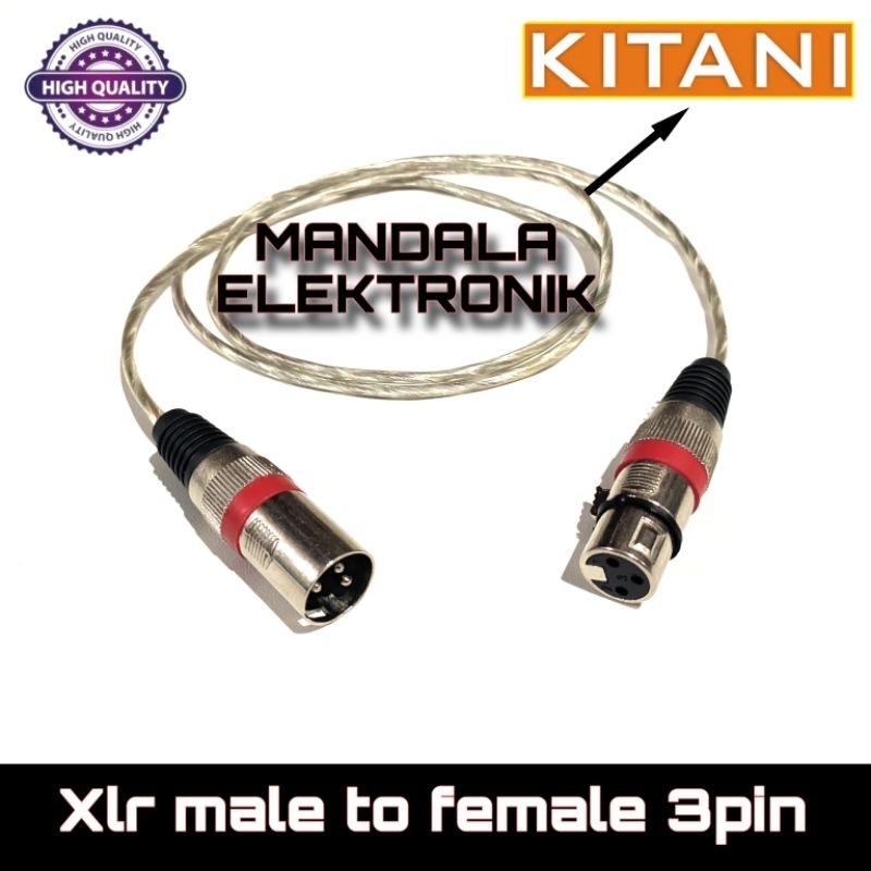 Jual Kabel Mic Xlr Male To Female Pin Murah Kabel Transparan Kitani