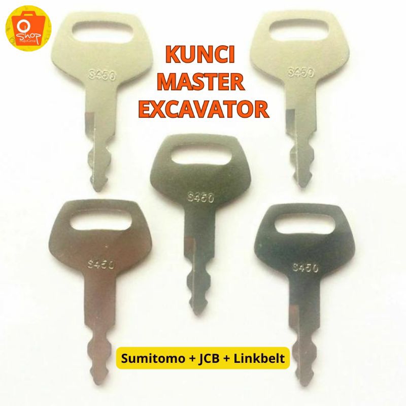 Lot 5 Clés D'Allumage S450 – Compatibles Case IH, Linkbelt, JCB, Sumitomo Excavatrices (91069)