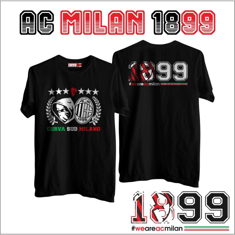T-Shirt Black con Stampa Curva Sud 1899 (XXL, Nero