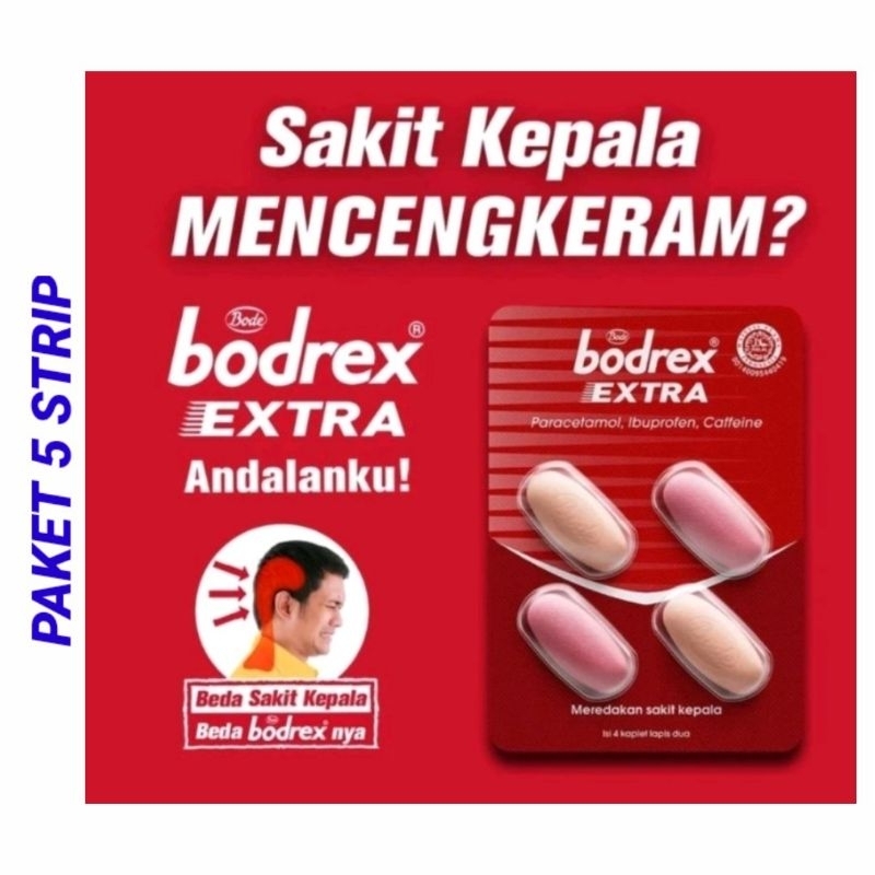 Jual Bodrex Extra Paket 5 Strip [1 Strip 4 Tablet] | Shopee Indonesia