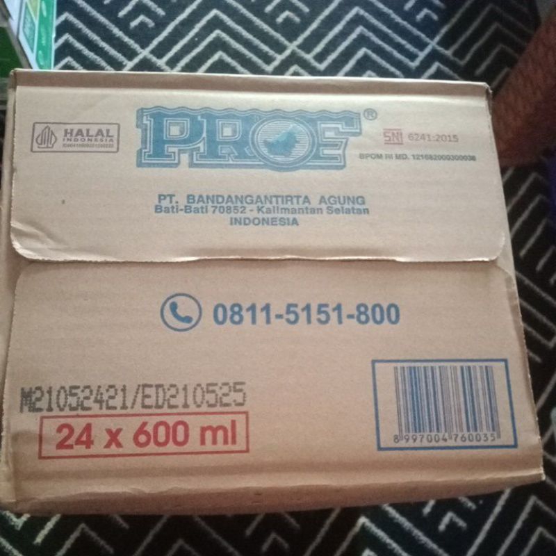 Jual 1 Karton Air Mineral Botol 600 Ml Prof Air Mineral Tanggung ...