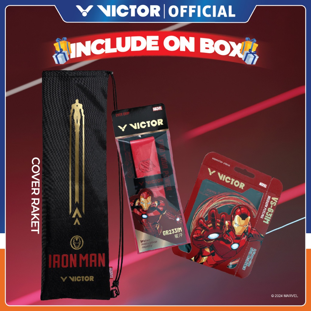 Jual Raket Badminton DriveX VICTOR Iron Man Ironman Metallic X Marvel D ...