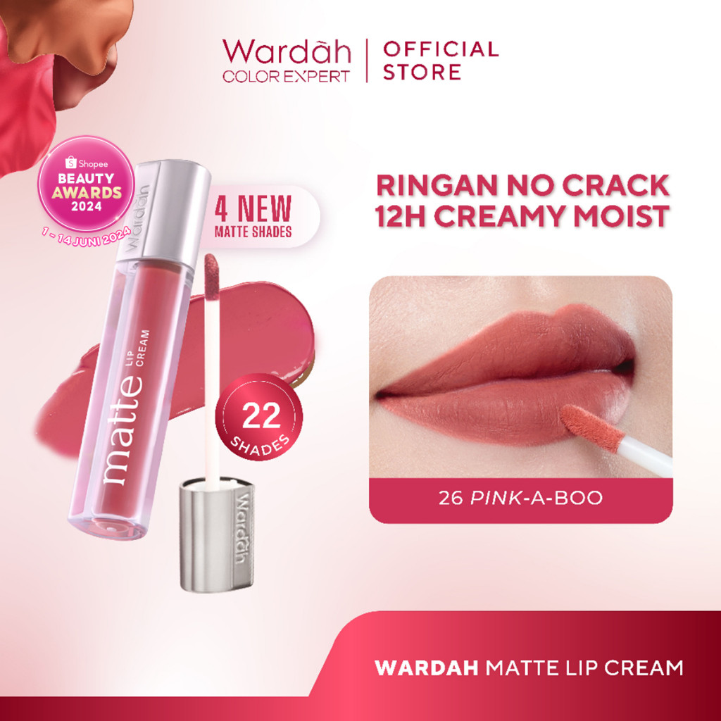 NEW SHADES! WARDAH Matte Lip Cream - Warna Intense dan Tahan Lama - Matte Finish - Makeup