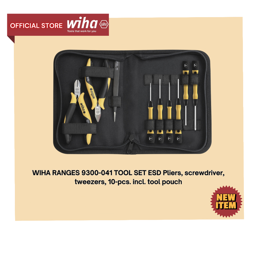 Jual WIHA RANGES 9300-041 TOOL SET ESD Pliers, screwdriver, tweezers ...