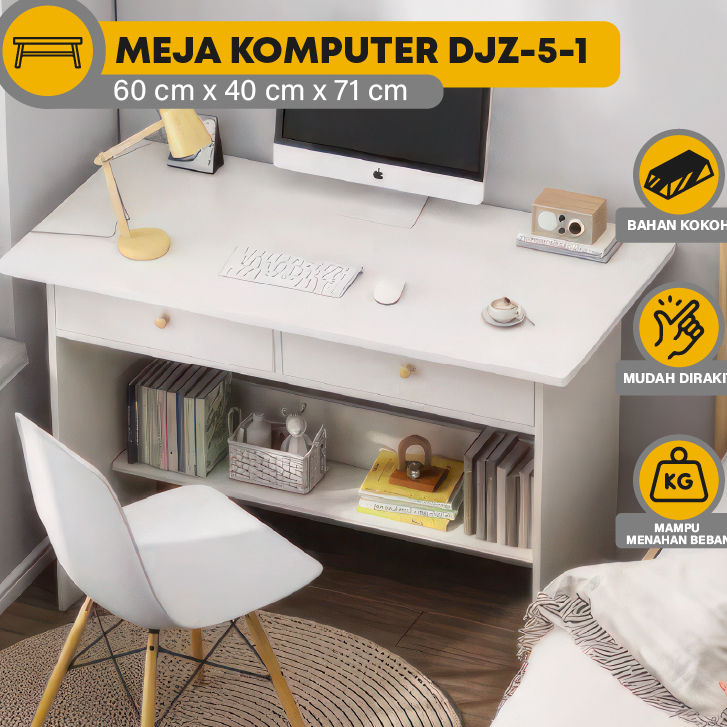 Jual FH8 Meja Komputer Desktop Desk dilengkapi Rak Penyimpanan Meja ...