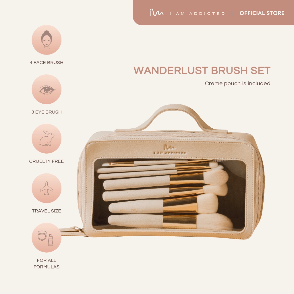 Wanderlust Travel Brush Set - I Am Addicted | kuas set travel mini brush