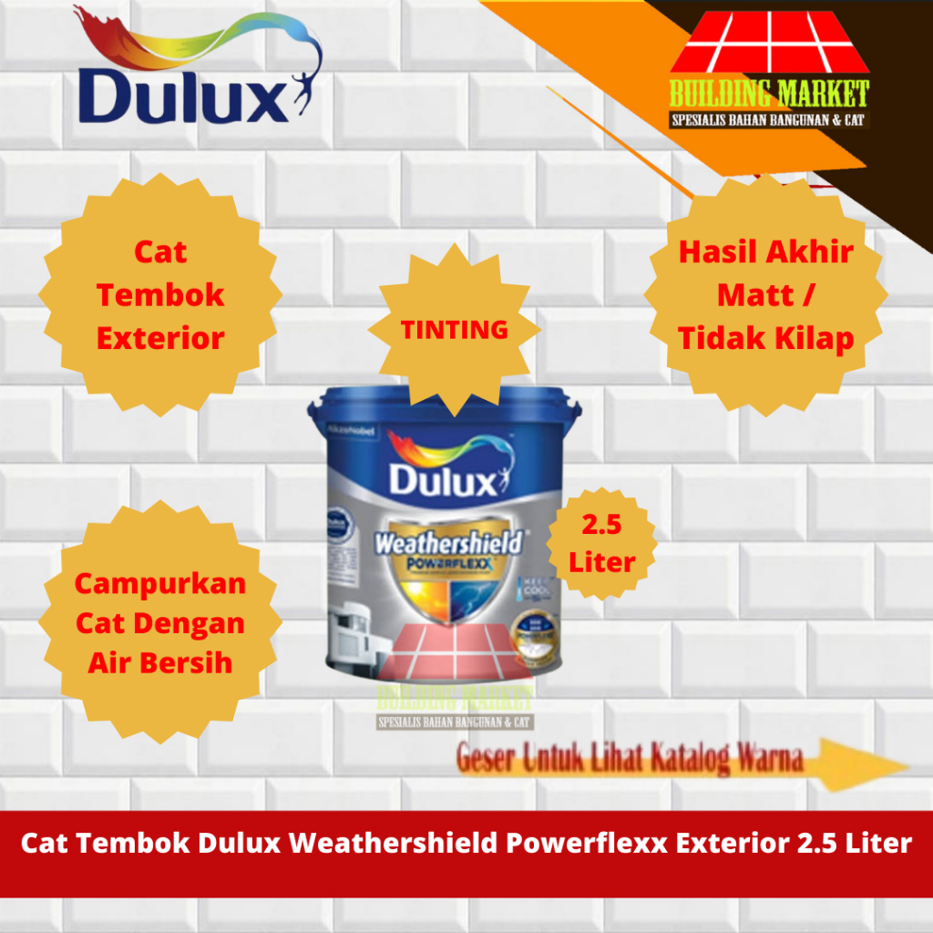 Jual Cat Tembok Tinting Dulux Weathershield Powerflexx Exterior 2 5