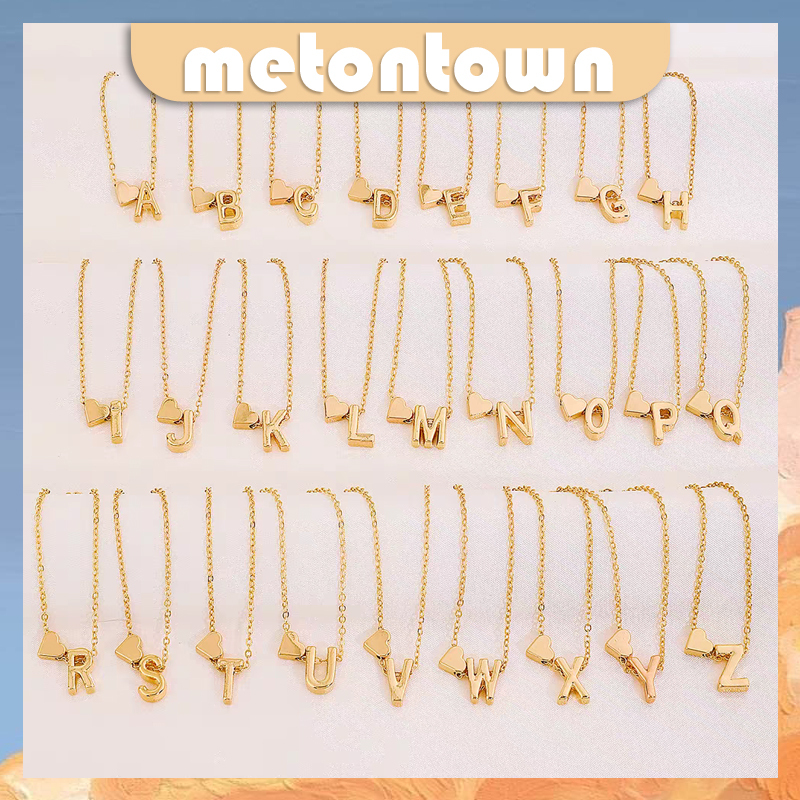 Jual Metontown - Kalung Emas Inisial Abjad 26 Letters Necklace Fashion ...
